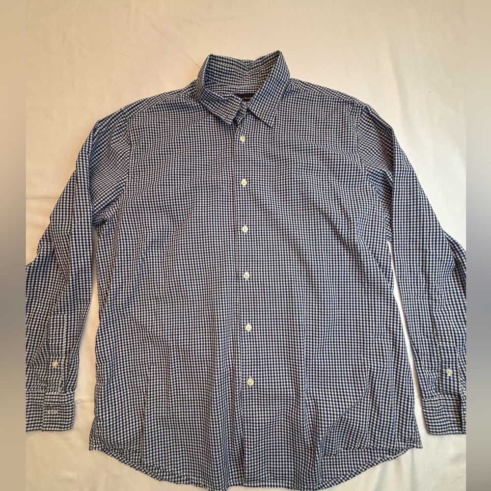 2/ $12 Sale! John Ashford Blue Gingham Button Down Shirt -XL